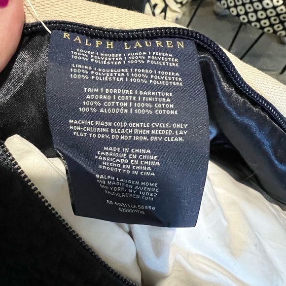 Ralph Lauren Pillow Navy Rolley 20x20 Throw Cushion Fleece Cover New with Tags - Picture 6 of 6